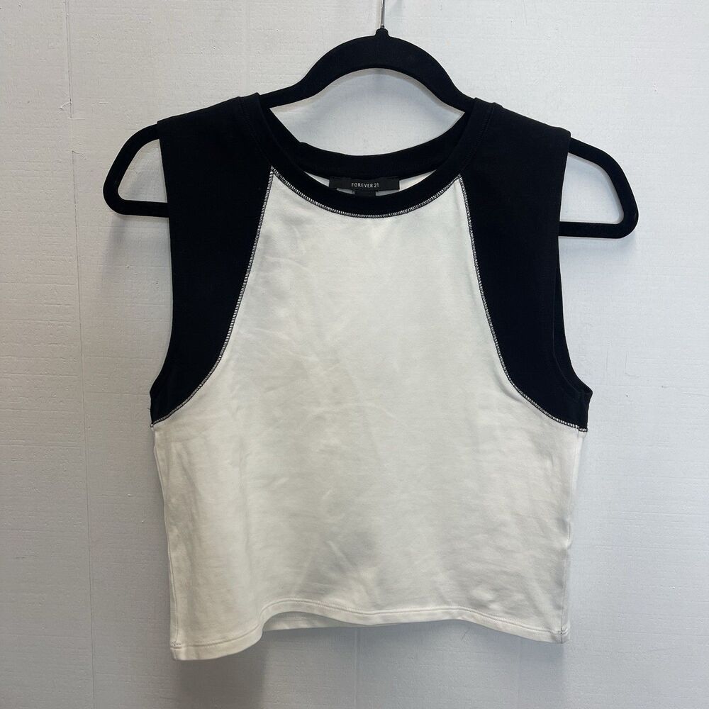 Forever 21 Large Raglan Crop Top Baseball Tee Stretch Tshirt